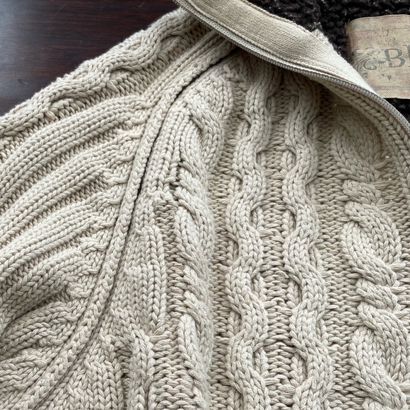 BKE Zip Front Sweater Tan and Dark Brown Accent Size Large - Picture 6 of 11